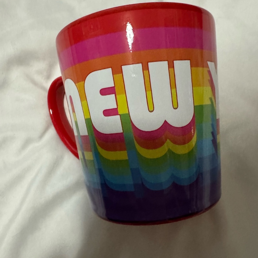 Rainbow New York Large Mug Colorful City Souvenir Coffee Cup
